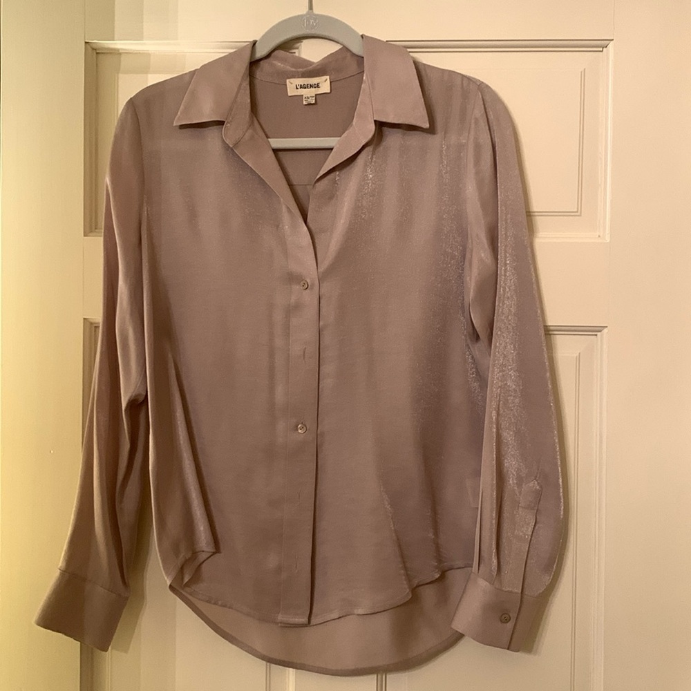 L’Agence metallic button down